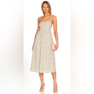 For Love and Lemons Raleigh XS Floral Midi Dress Open Back. SKU 17